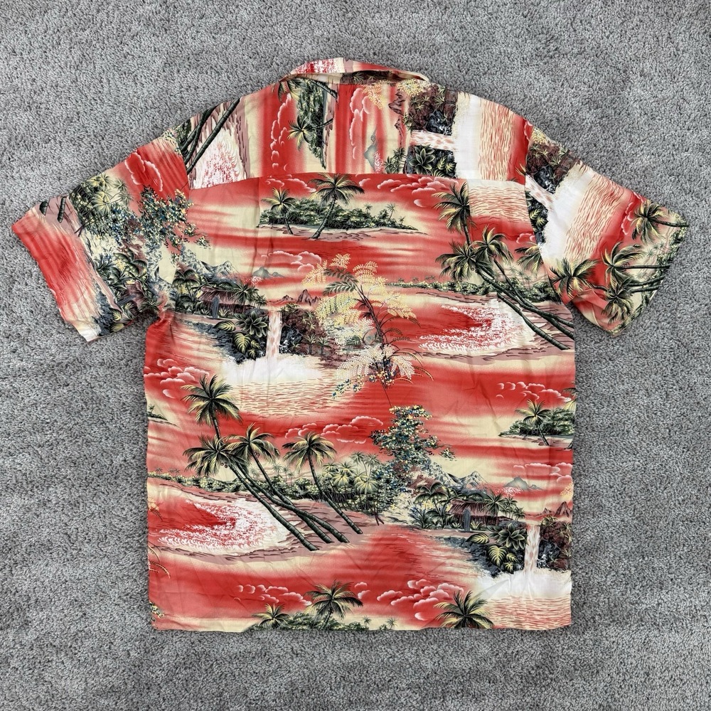 Kalaheo Hawaiian Shirt Men's L Beach Tropical AOP Camp Made In USA Rayon - Picture 7 of 8